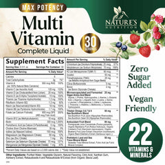 Back label showing ingredients and nutrition facts