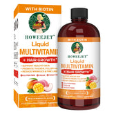Front view of Liquid Multivitamin for Hair Growth bottle with label