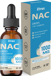 Liquid NAC Drops bottle with lemon flavor, 1000mg NAC per serving, 2 oz