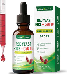 Liquid Red Yeast Rice Drops bottle label with CoQ10