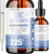 Bottle of Liquid Zinc Drops 2 oz with dropper