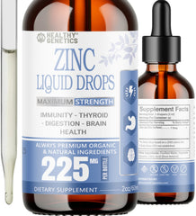 Bottle of Liquid Zinc Drops 2 oz with dropper