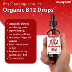 USA-made LIQUIDHEALTH Vitamin B12 methylcobalamin bottle