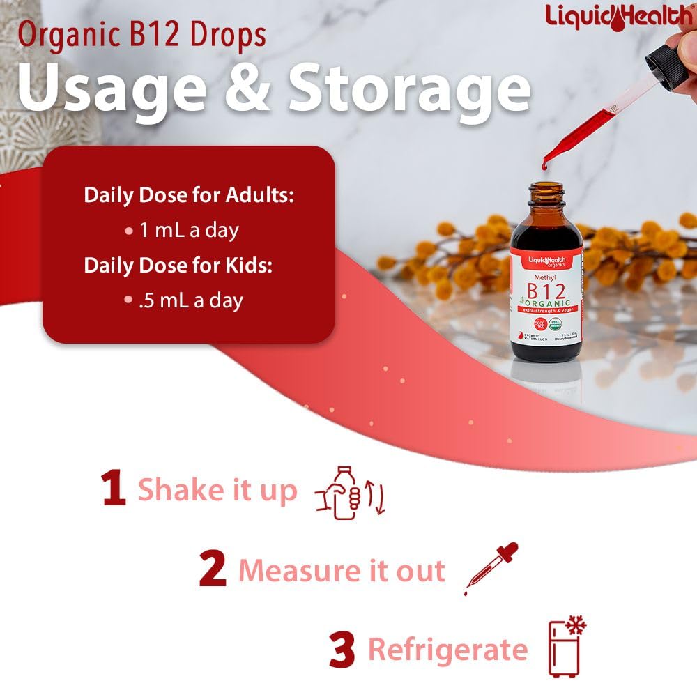 Vegan, non-GMO B12 liquid drops with cherry flavor