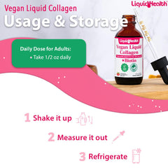 Ingredients label for LIQUIDHEALTH vegan collagen drops