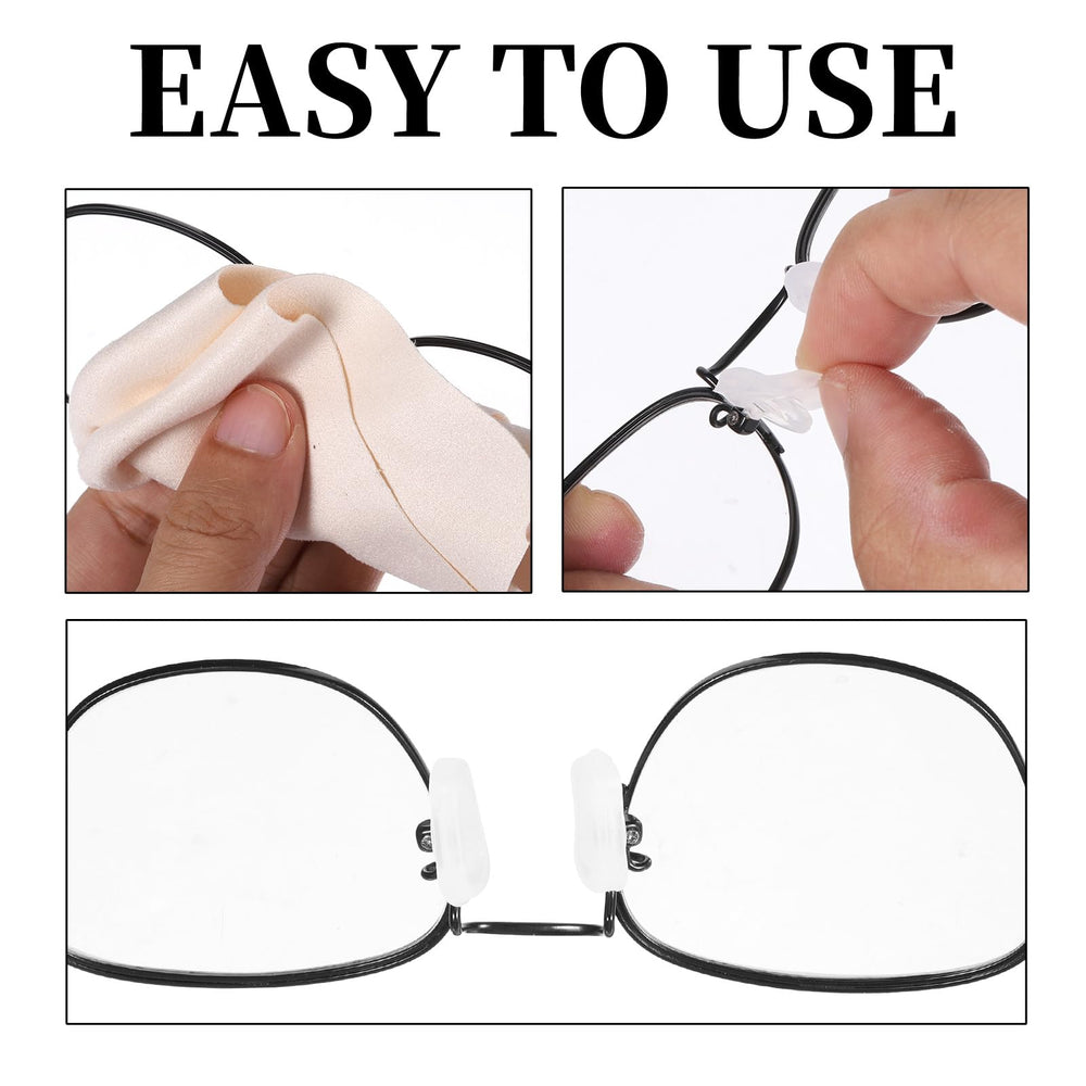 Easy to install silicone nose pads on glasses