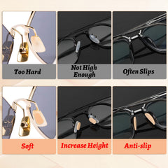 Nose pads compatible with various glasses frames including plastic