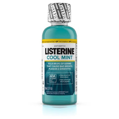 Listerine Cool Mint Antiseptic Mouthwash, 3.2 oz travel bottle, pack of 24