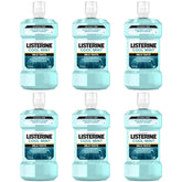Front view of Listerine Cool Mint Alcohol-Free Mouthwash 500 mL 6-pack