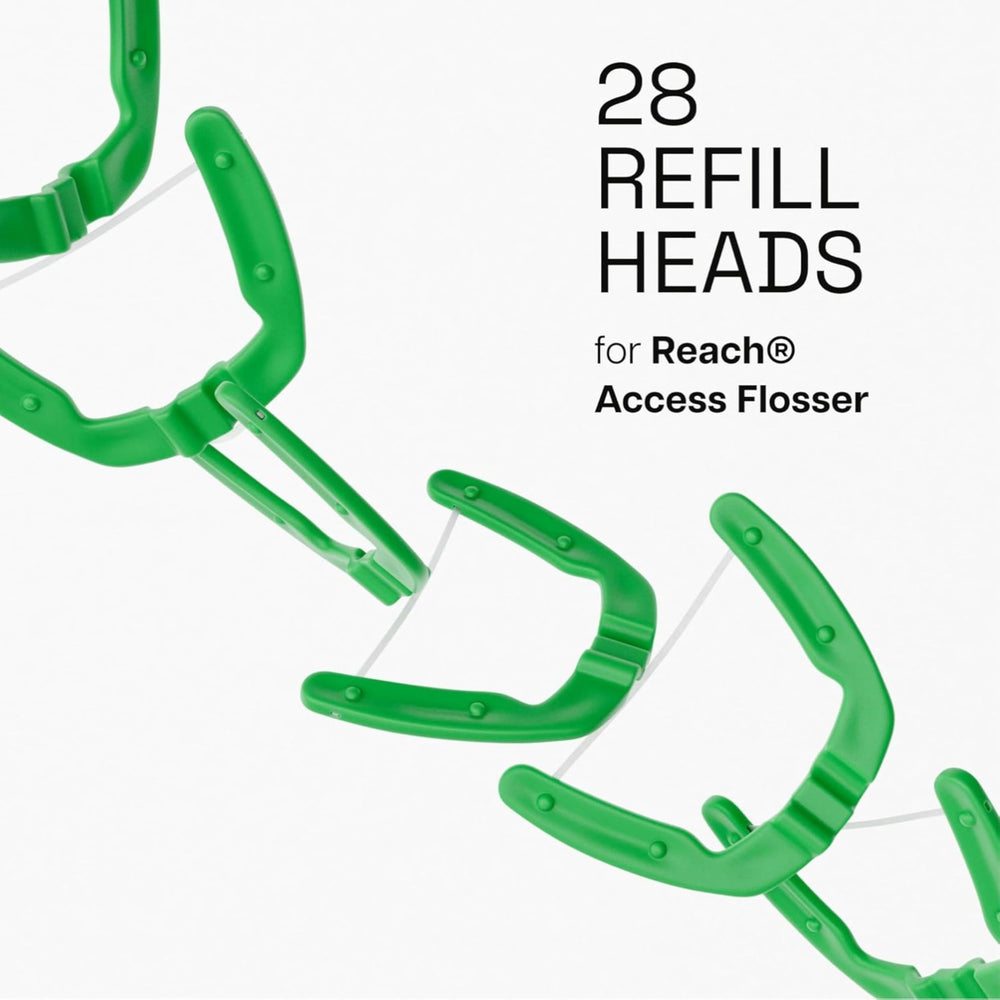 Close-up of mint-flavored floss refill head