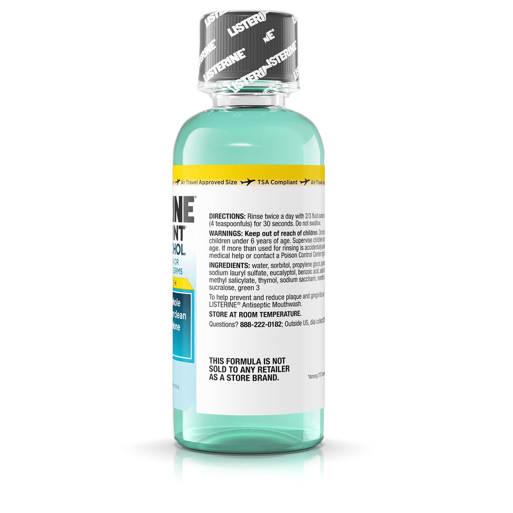 Listerine Zero Cavity Mouthwash Clean Mint 3.2 oz bottles in a 24-pack