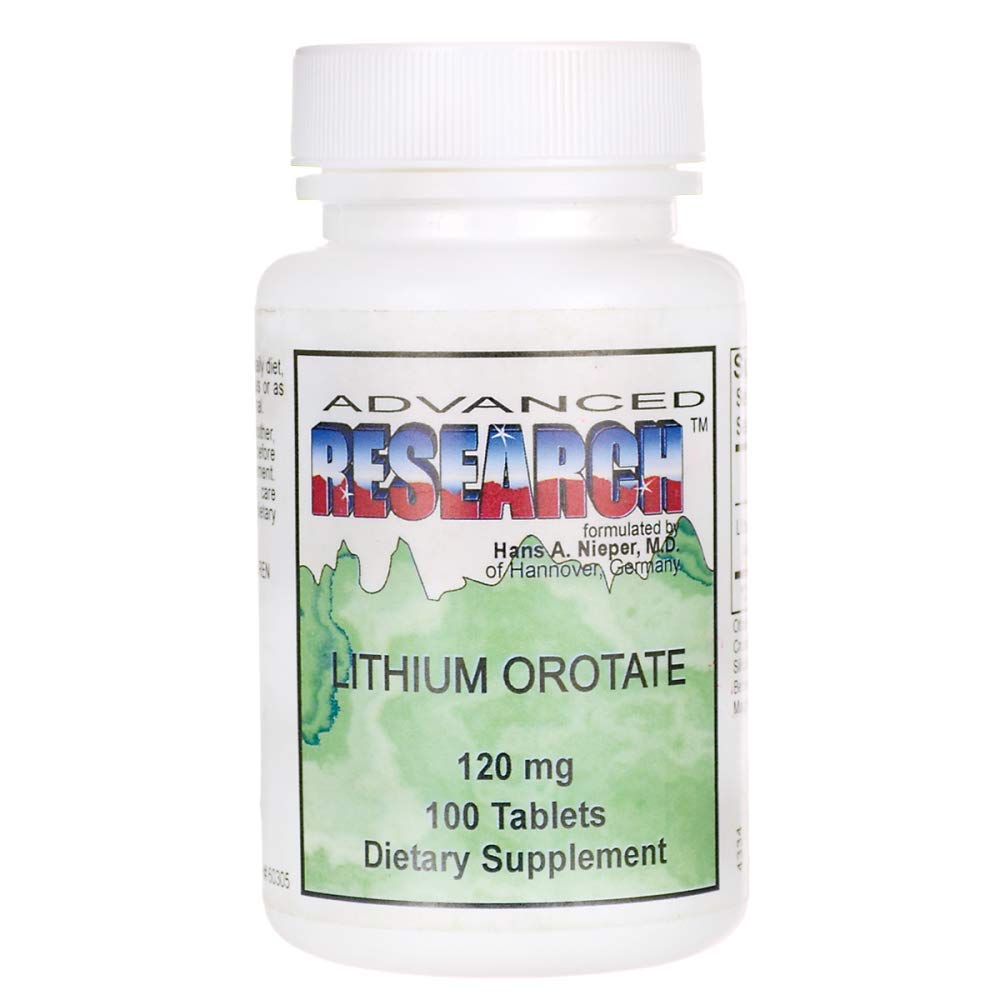 Lithium Orotate 100 Tabs bottle label