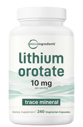 Lithium Orotate 10mg 240 vegetarian capsules pouch