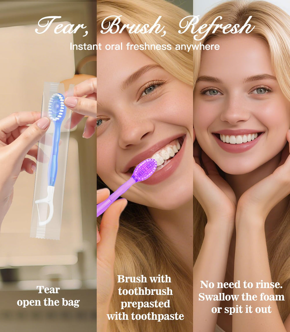 Litlcutie 24-pack 5-in-1 disposable toothbrushes side view