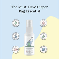 Spray onto pacifier or teether for cleaning on the go