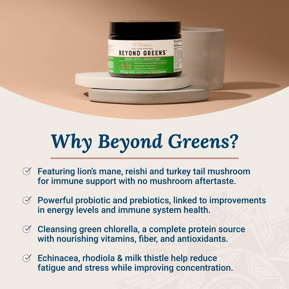 Matcha greens blend featured in a glass
