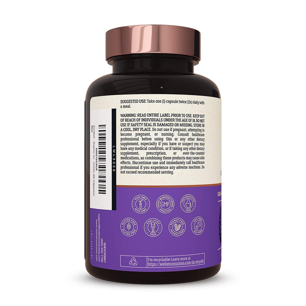 ZenWell Ashwagandha capsules on a clean desk setup