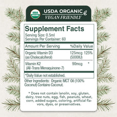 Vitamin D3+K2 5,000 IU capsules from Live Wise Naturals