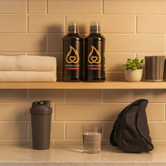 On-the-go use of LIVEBOOST liquid supplement – shake and drink