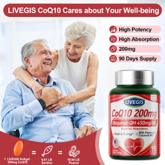 Gluten-free and non-GMO ingredient notes for LIVEGIS CoQ10