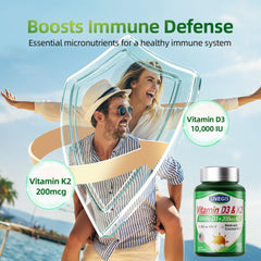 Nutrition facts and ingredients graphic for D3 K2