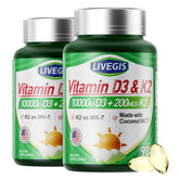 Front view of LIVEGIS Vitamin D3 K2 Softgels bottle