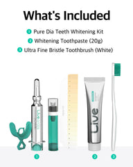 Three Complete LiveOrals whitening sets packaged for travel