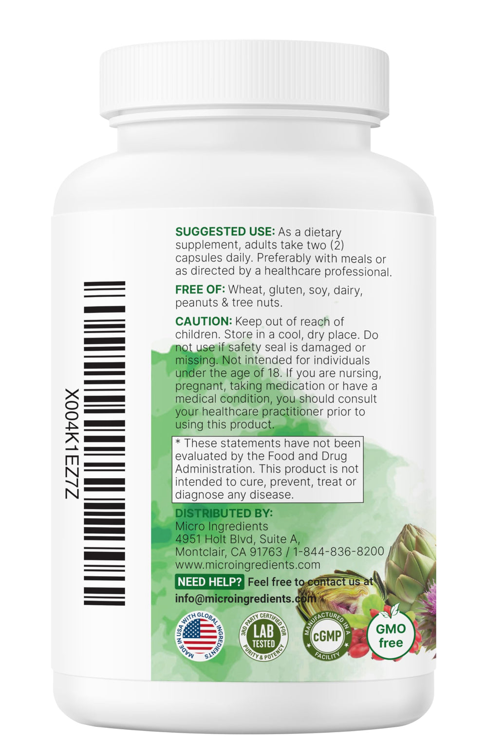 Lifestyle shot of Liver Advanced bottle with glass of water