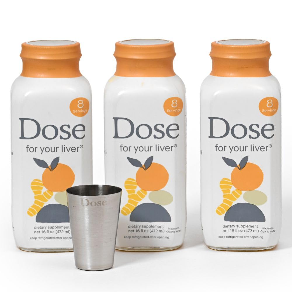 Front view of a 16oz DOSE Liver Cleanse bottle