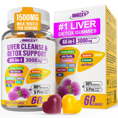 Liver Cleanse Detox Gummies bottle and gummies on a clean backdrop