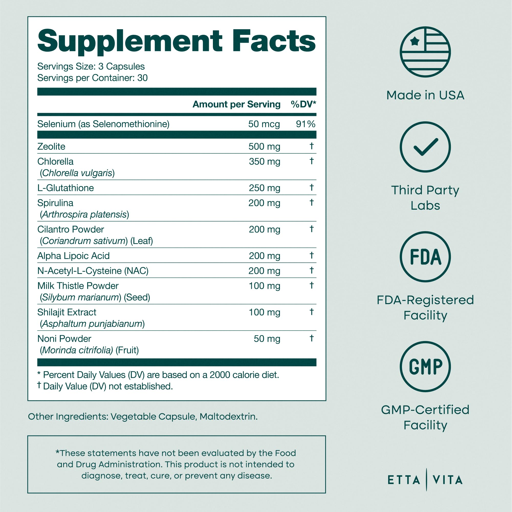 Milk Thistle, Cilantro, and Shilajit components Milk Thistle, Cilantro, and Shilajit components