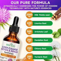 Close-up of ingredients: milk thistle and dandelion root