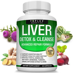 Liver Detox Supplement bottle featuring Milk Thistle and Turmeric