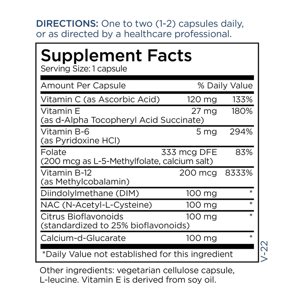 Graphic illustrating estrogen balance and liver health support with DIM