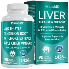 Bottle of 32-in-1 Liver Support Supplement with capsules
