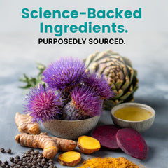 Close-up view of liver support capsules