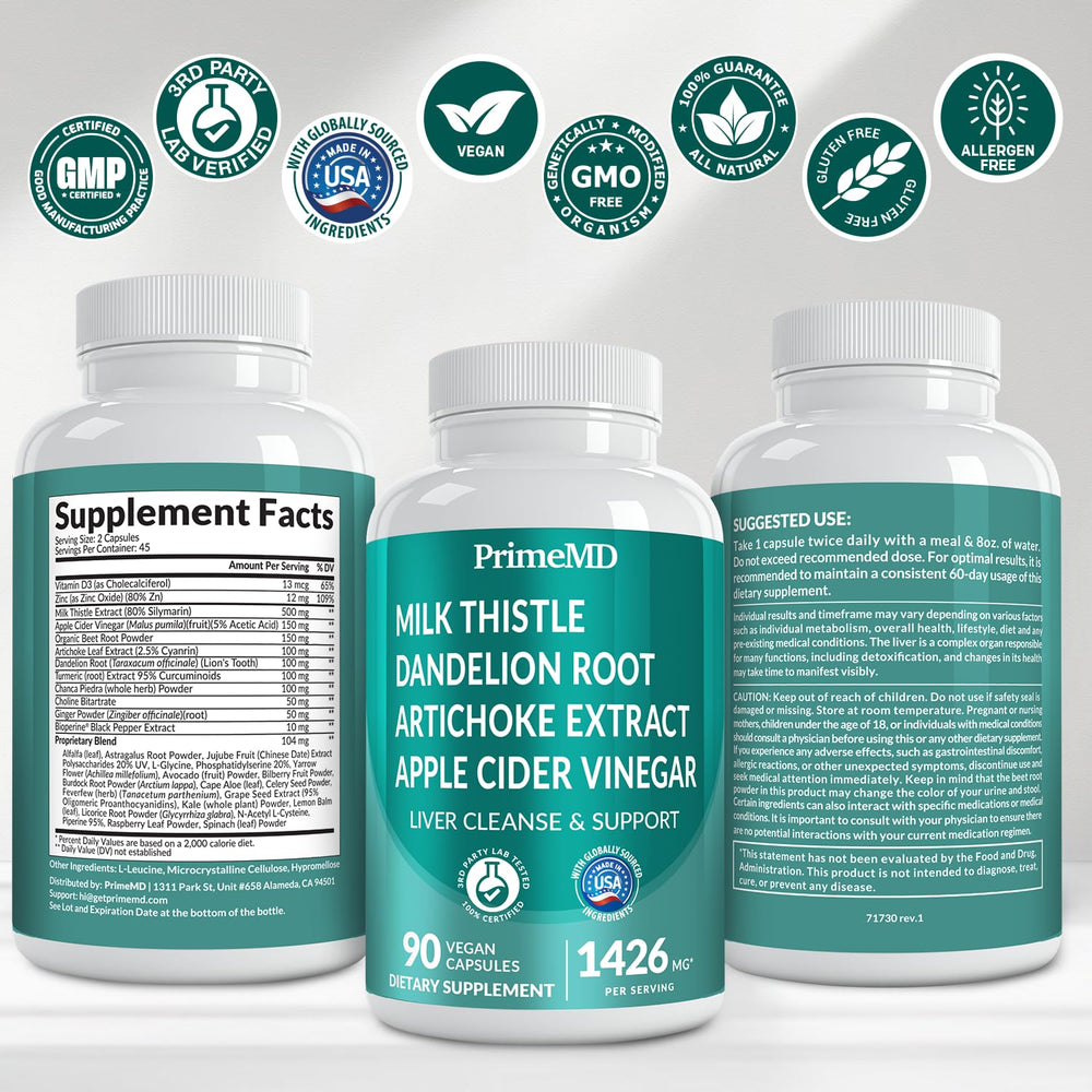 Recommended daily use of liver support capsules