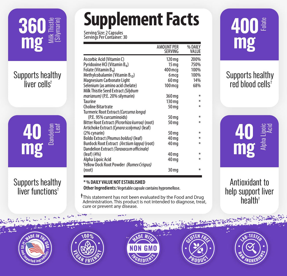 Close-up of 1 Body Liver Support bottle label