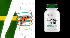 Dietary cleanse theme with Liverite Liver Aid packaging