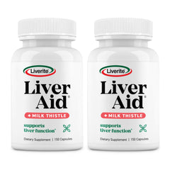 Liverite Liver Aid two-pack bottle front view with Milk Thistle