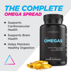 Close-up of two omega-3 softgels