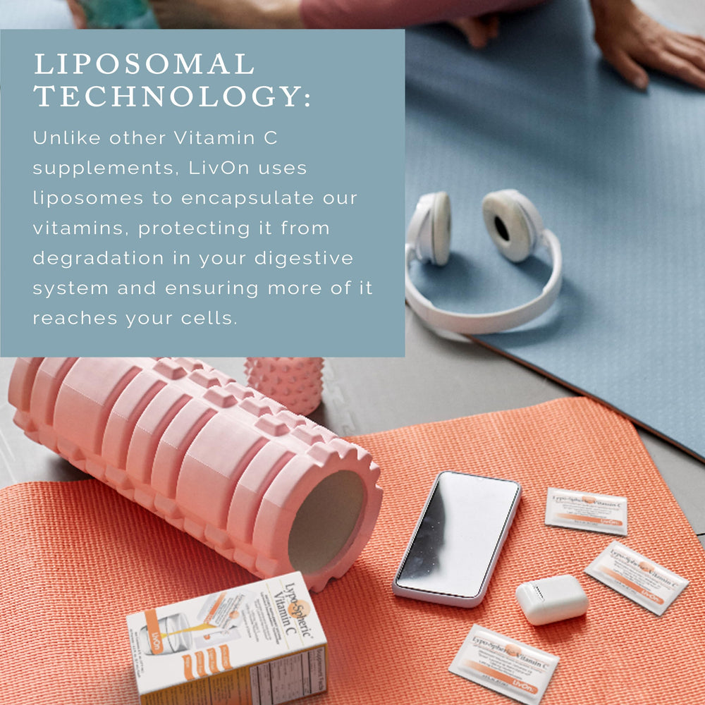 LivOn Lypo-Spheric Vitamin C packets for daily dosing, convenient immune-support on the go