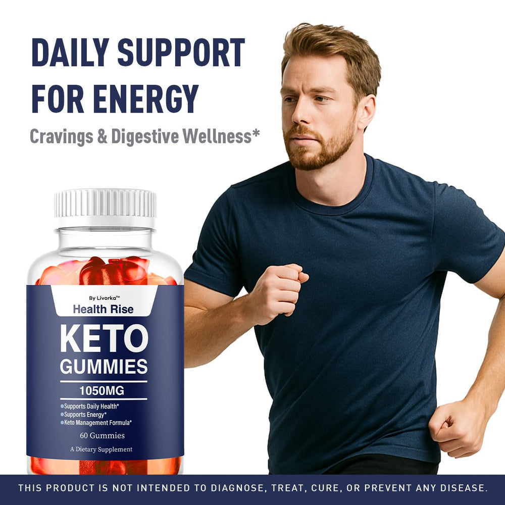 Health Rise Keto ACV Gummies bottle on white background