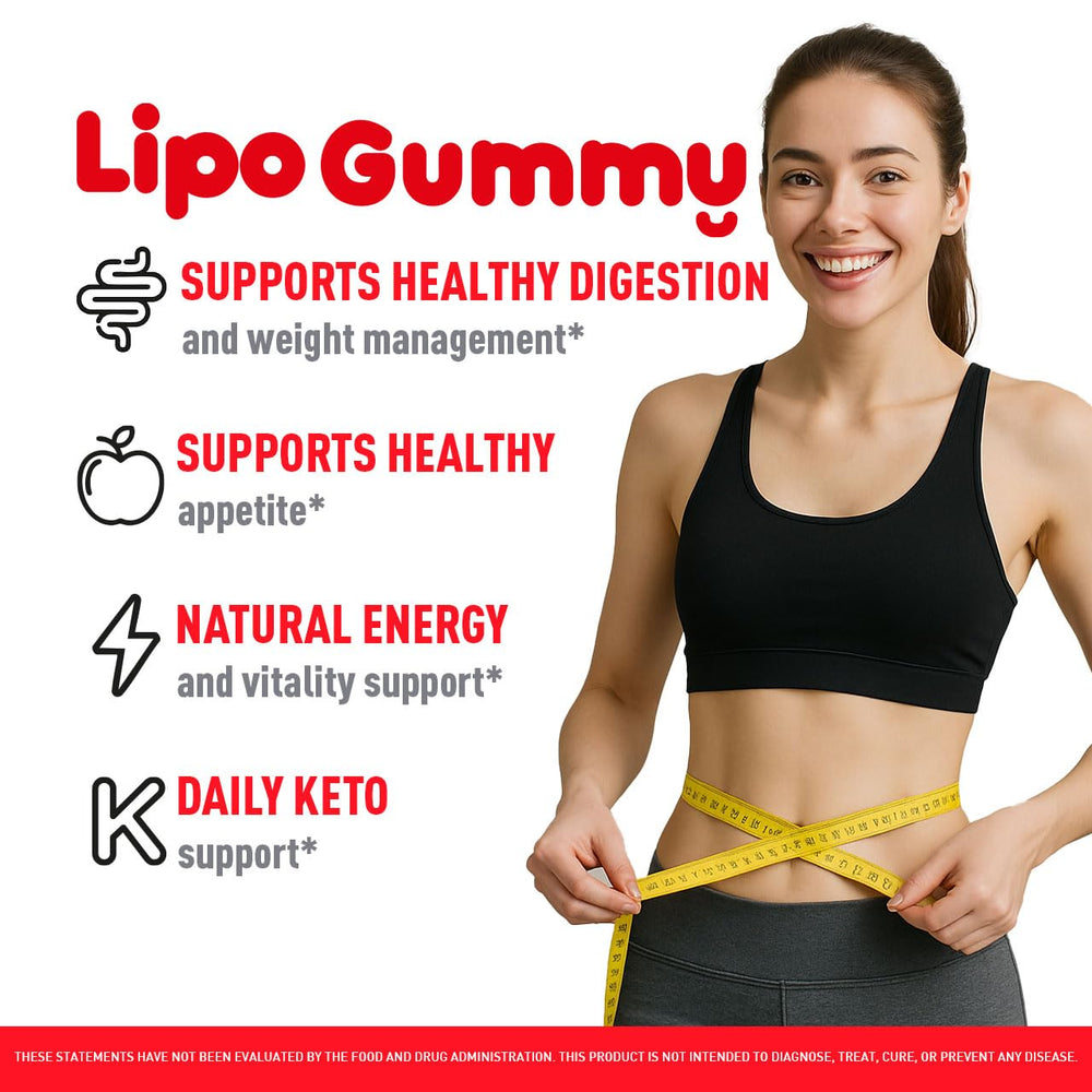 LIVORKA LipoGummy bottle nutrition facts highlight keto-friendly ingredients.
