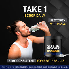 LIVORKA Nitric Boost Ultra Purple Powder shown in active lifestyle scene for sustained activity.