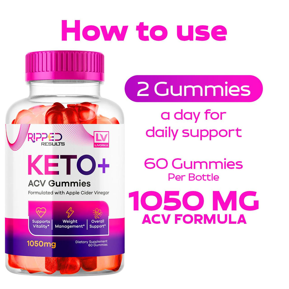 LIVORKA Ripped Results Keto Plus ACV Gummies 1050 mg box