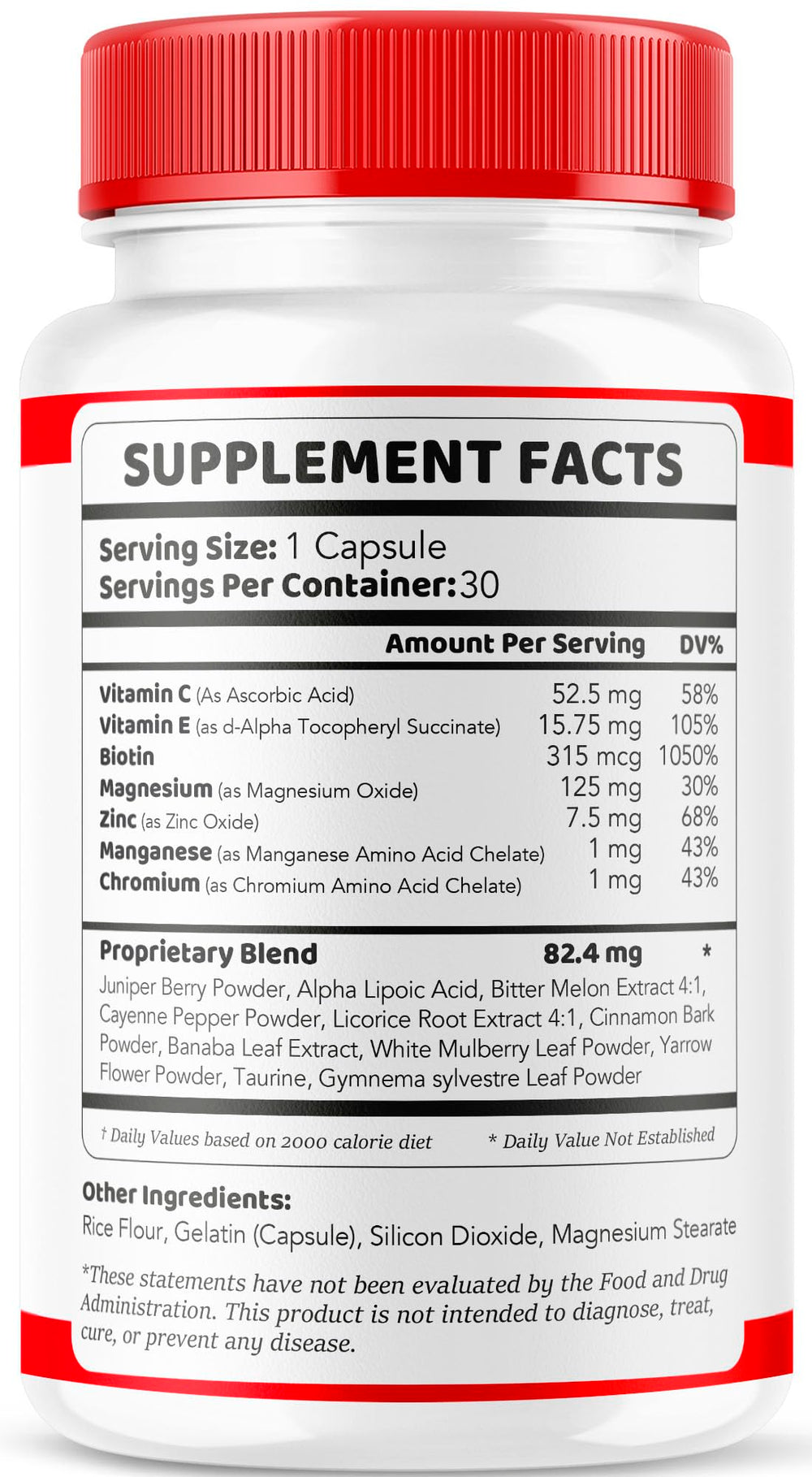 Illustration of taking one capsule daily after meals