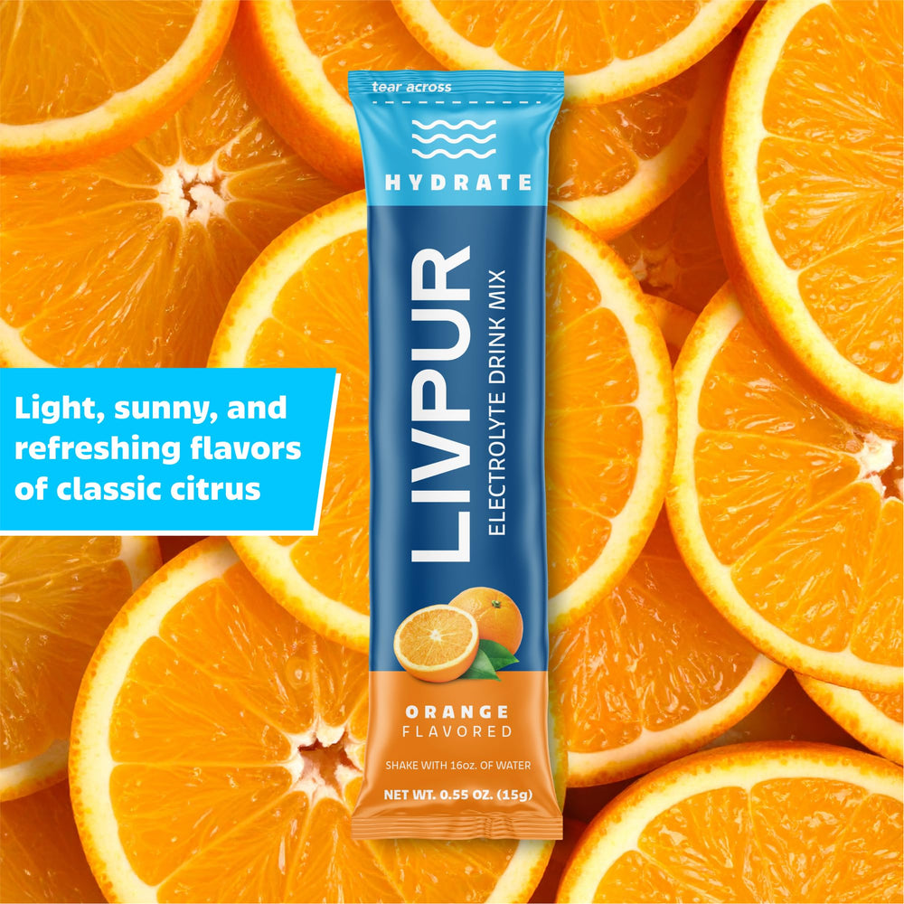 LivPur travel stick pack shows portable hydration for gym or hike.