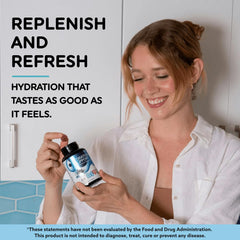 Close-up of LIVS electrolyte gummies showing elderberry color