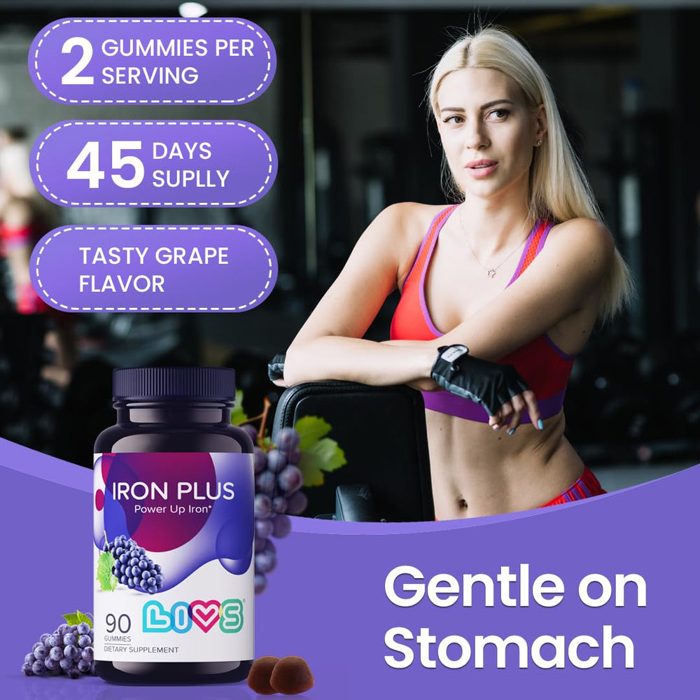 Close-up of LIVS Iron Gummies chews